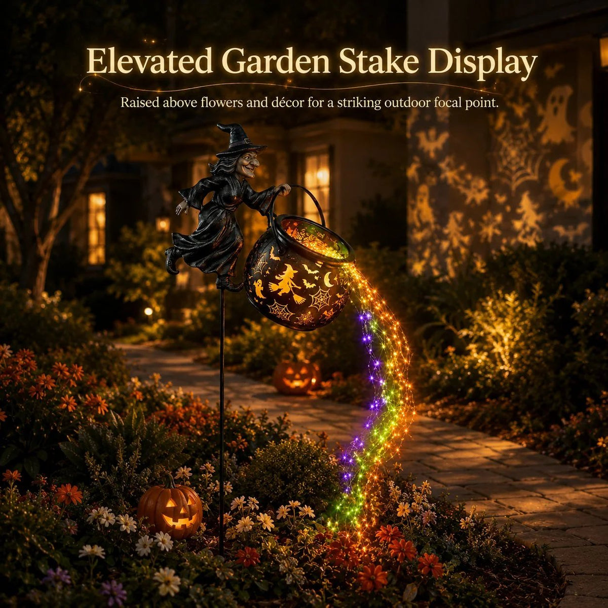 🔥HOT SALE 49% OFF🎃Halloween Witch Cauldron Garden Light