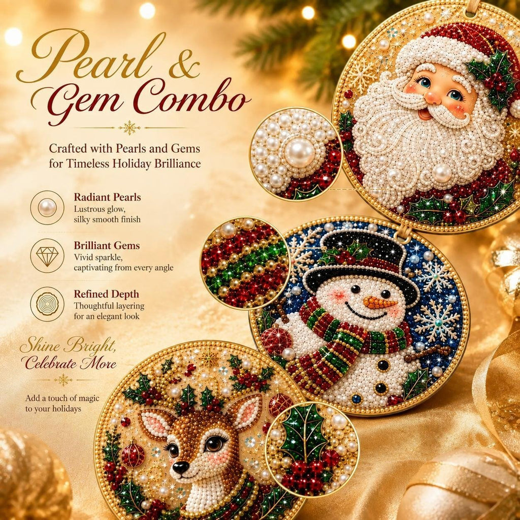 🎄🦌 6-Pack Christmas Diamond Painting Ornament Kit | Make Beautiful Hand‐Made Decorations🎁
