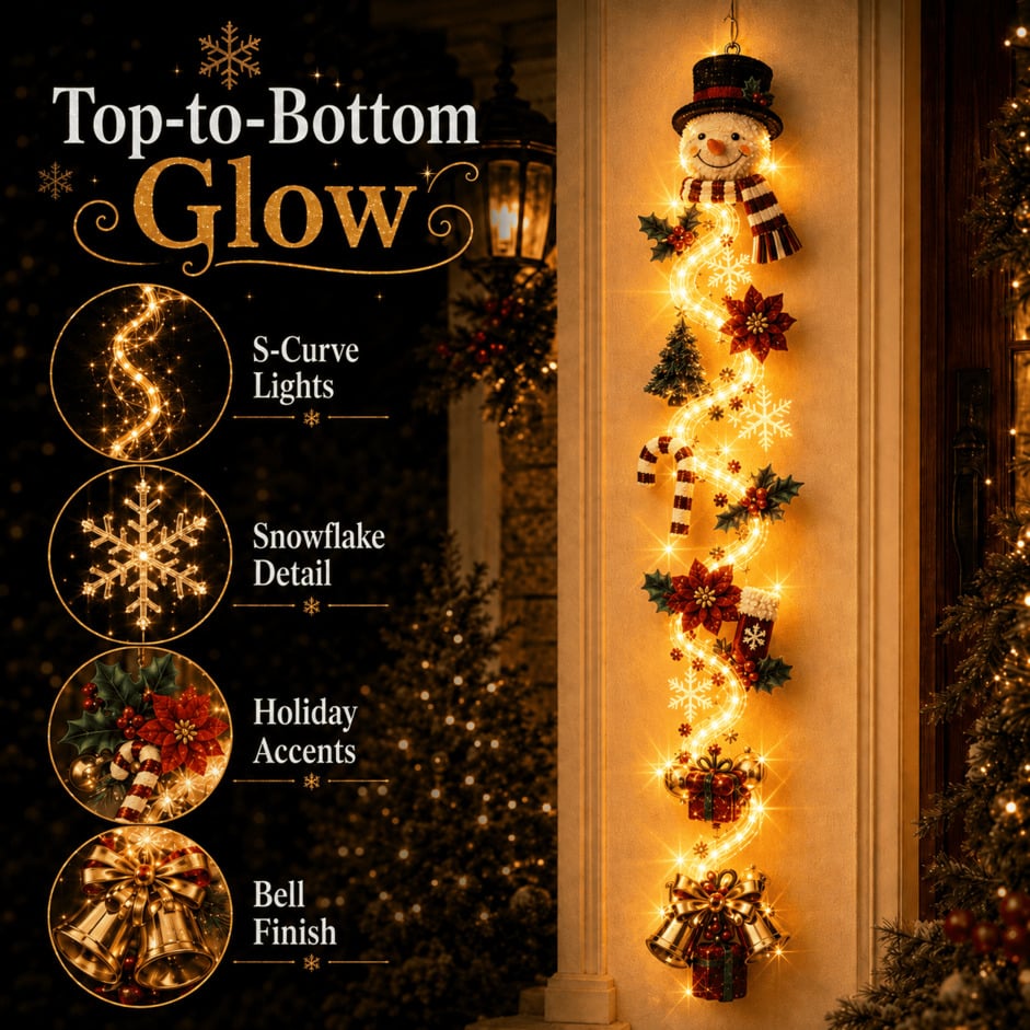 ⏳ HOT SALE 49% OFF – 🎅MerryCascadeTM Glowing Christmas Door Hanger
