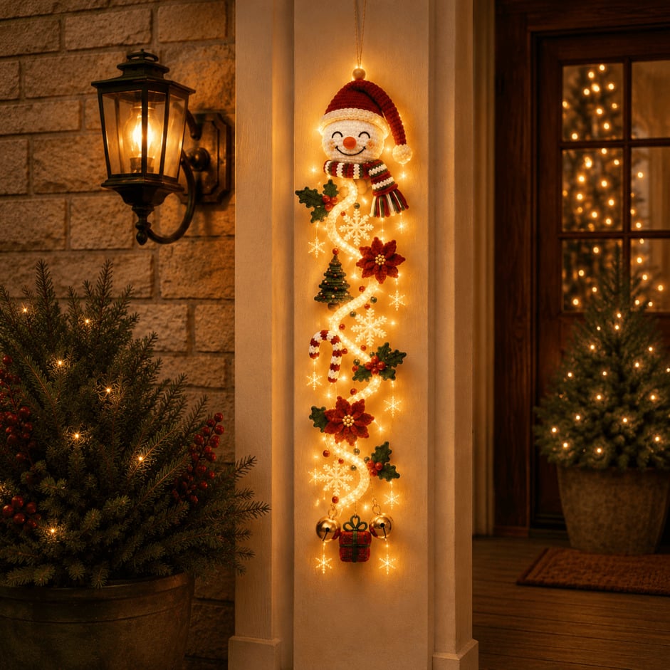 ⏳ HOT SALE 49% OFF – 🎅MerryCascadeTM Glowing Christmas Door Hanger