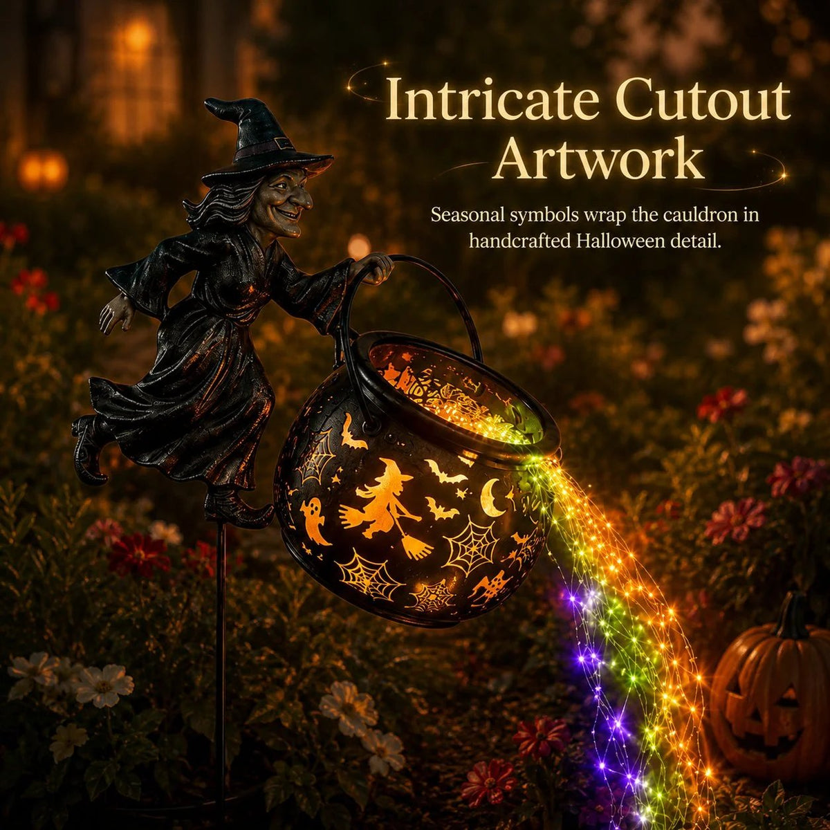🔥HOT SALE 49% OFF🎃Halloween Witch Cauldron Garden Light