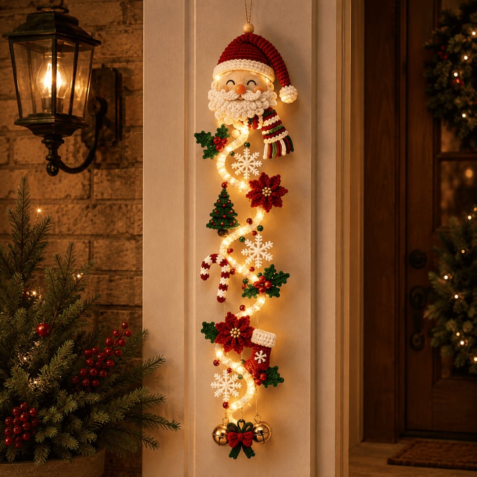 ⏳ HOT SALE 49% OFF – 🎅MerryCascadeTM Glowing Christmas Door Hanger