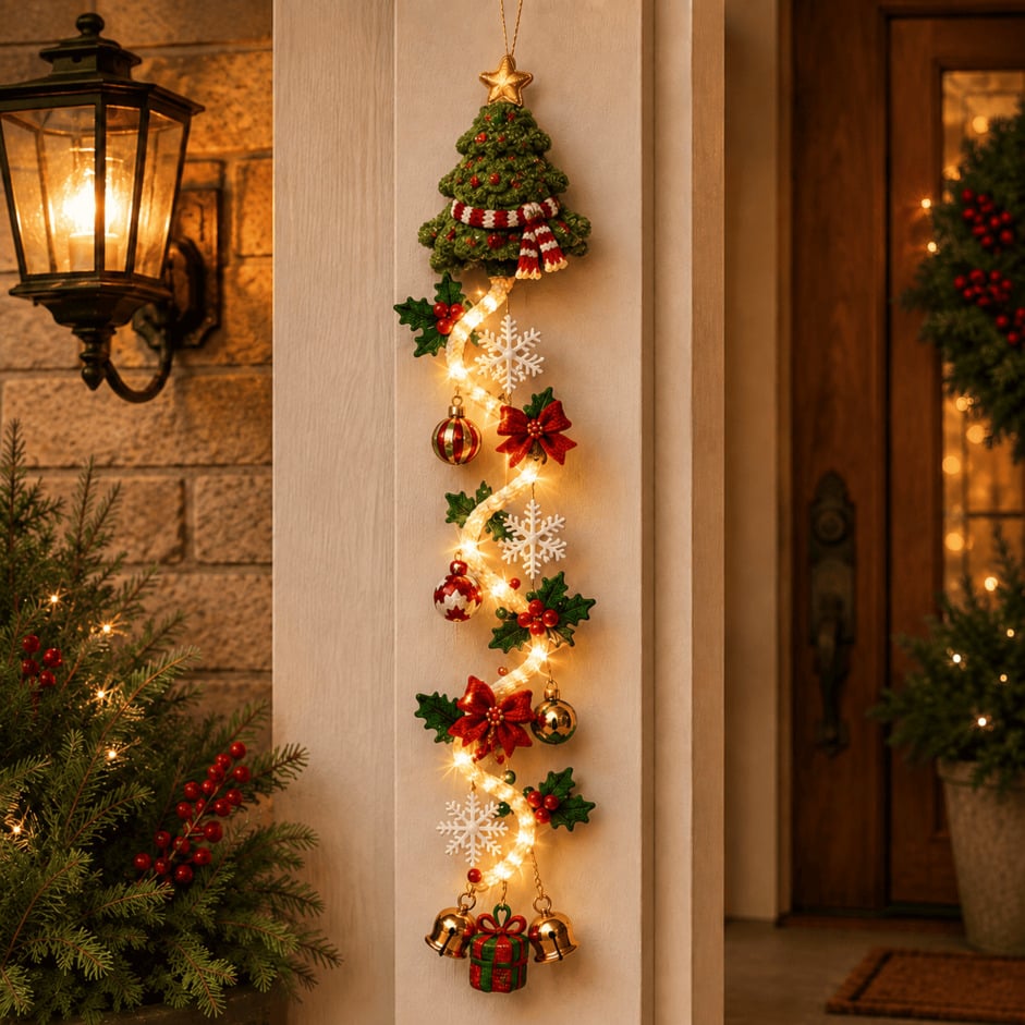 ⏳ HOT SALE 49% OFF – 🎅MerryCascadeTM Glowing Christmas Door Hanger