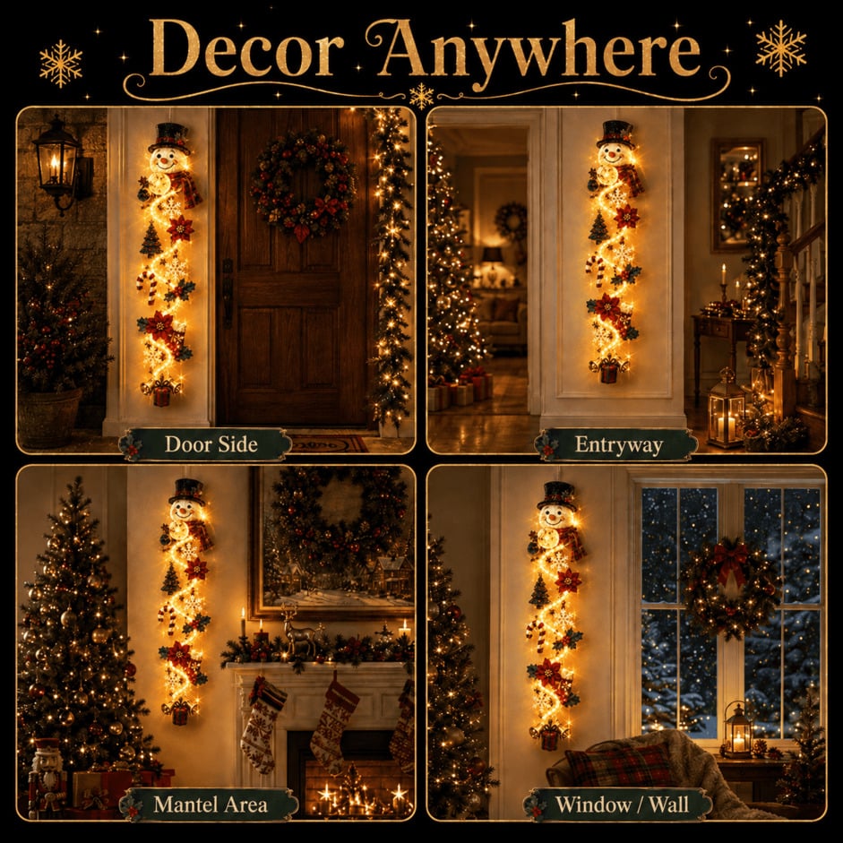 ⏳ HOT SALE 49% OFF – 🎅MerryCascadeTM Glowing Christmas Door Hanger