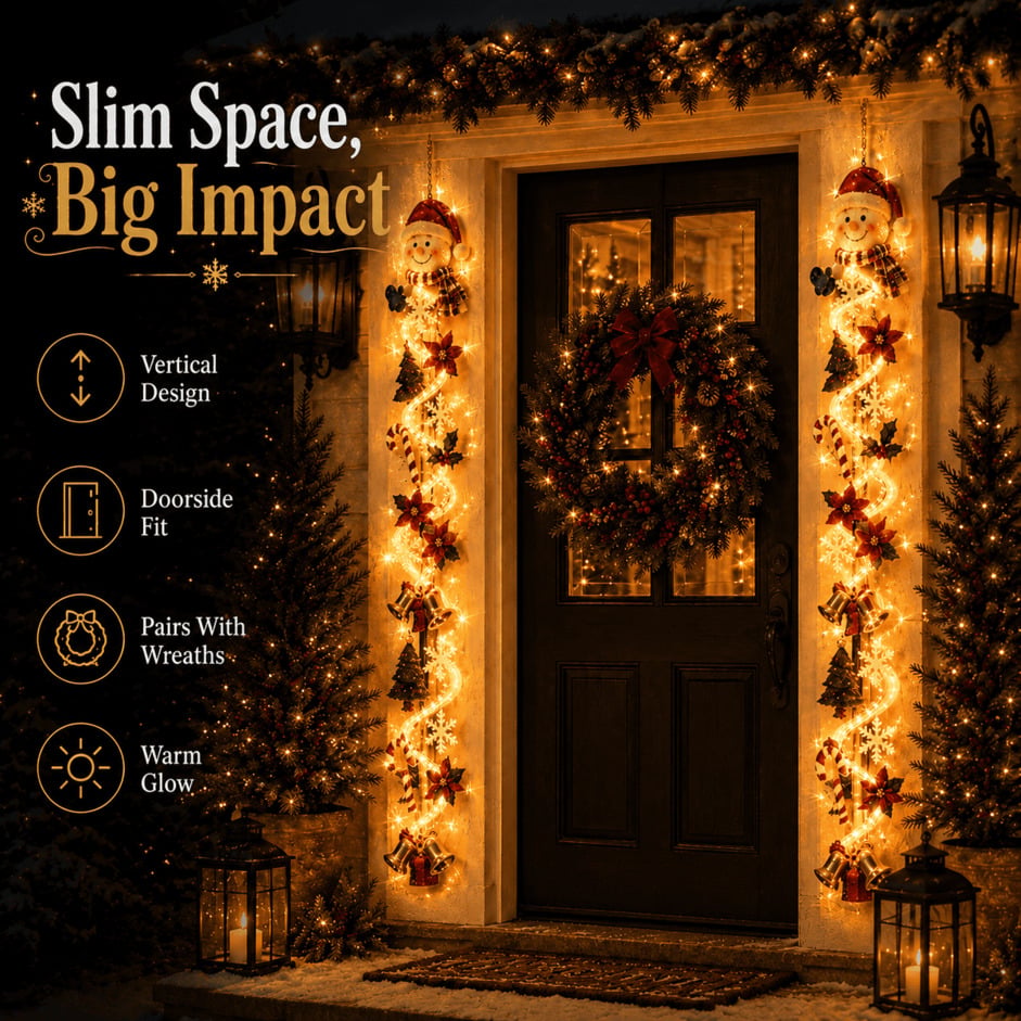 ⏳ HOT SALE 49% OFF – 🎅MerryCascadeTM Glowing Christmas Door Hanger