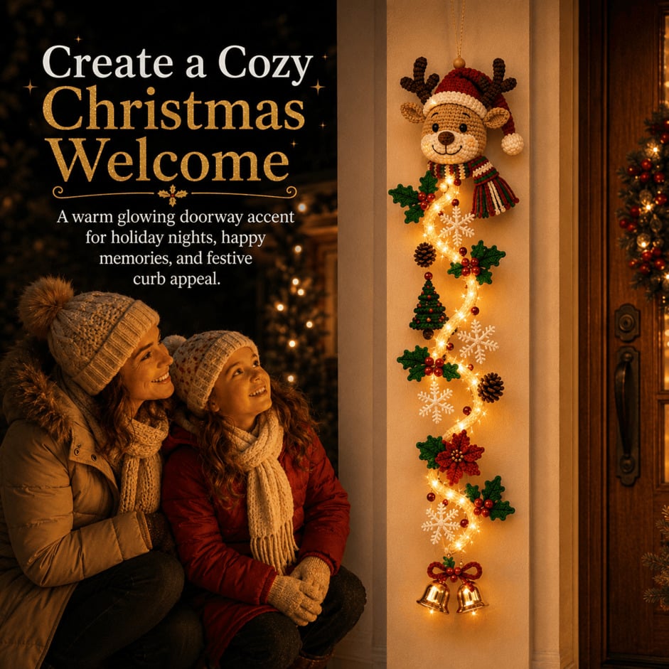 ⏳ HOT SALE 49% OFF – 🎅MerryCascadeTM Glowing Christmas Door Hanger